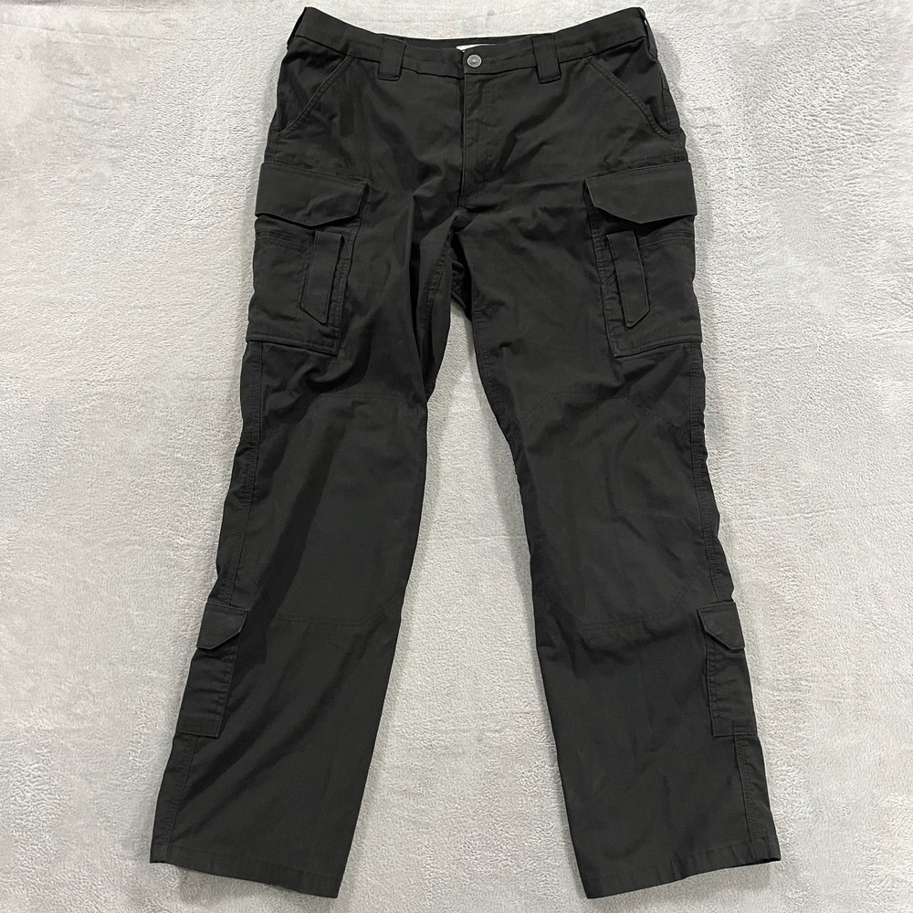 First Tactical Pants Mens 38x34 Black Ripstop Cargo Straight Workwear Utility